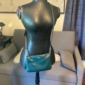 Kate Spade-Green Leather Crossbody Bag, Used